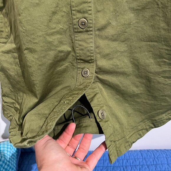 United By Blue Organic Cotton Green Button Down Collared Dress, Small - Picture 4 of 7